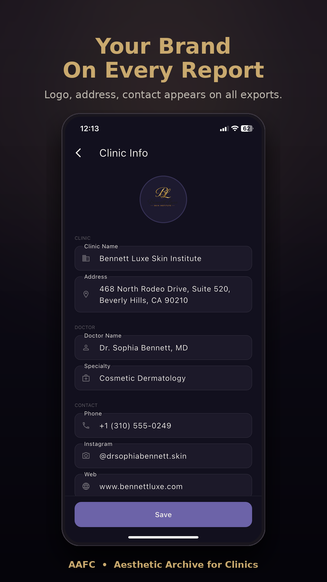 Clinic brand info